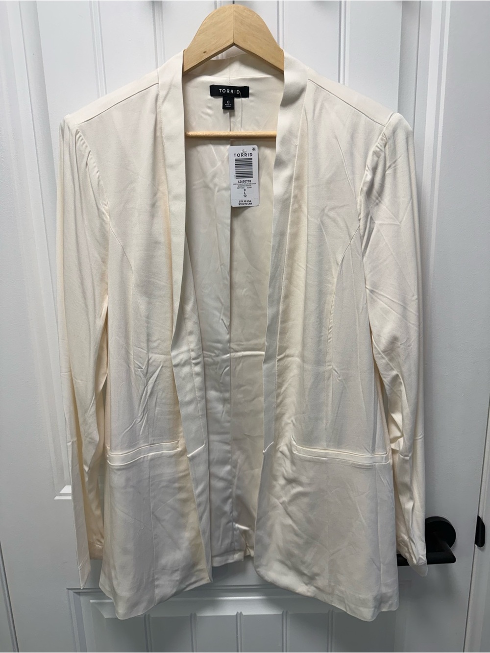 torrid Cream Longline Open Blazer
